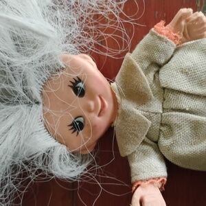 Vintage FLATSY  1969 Doll Rare LINEN DRESS